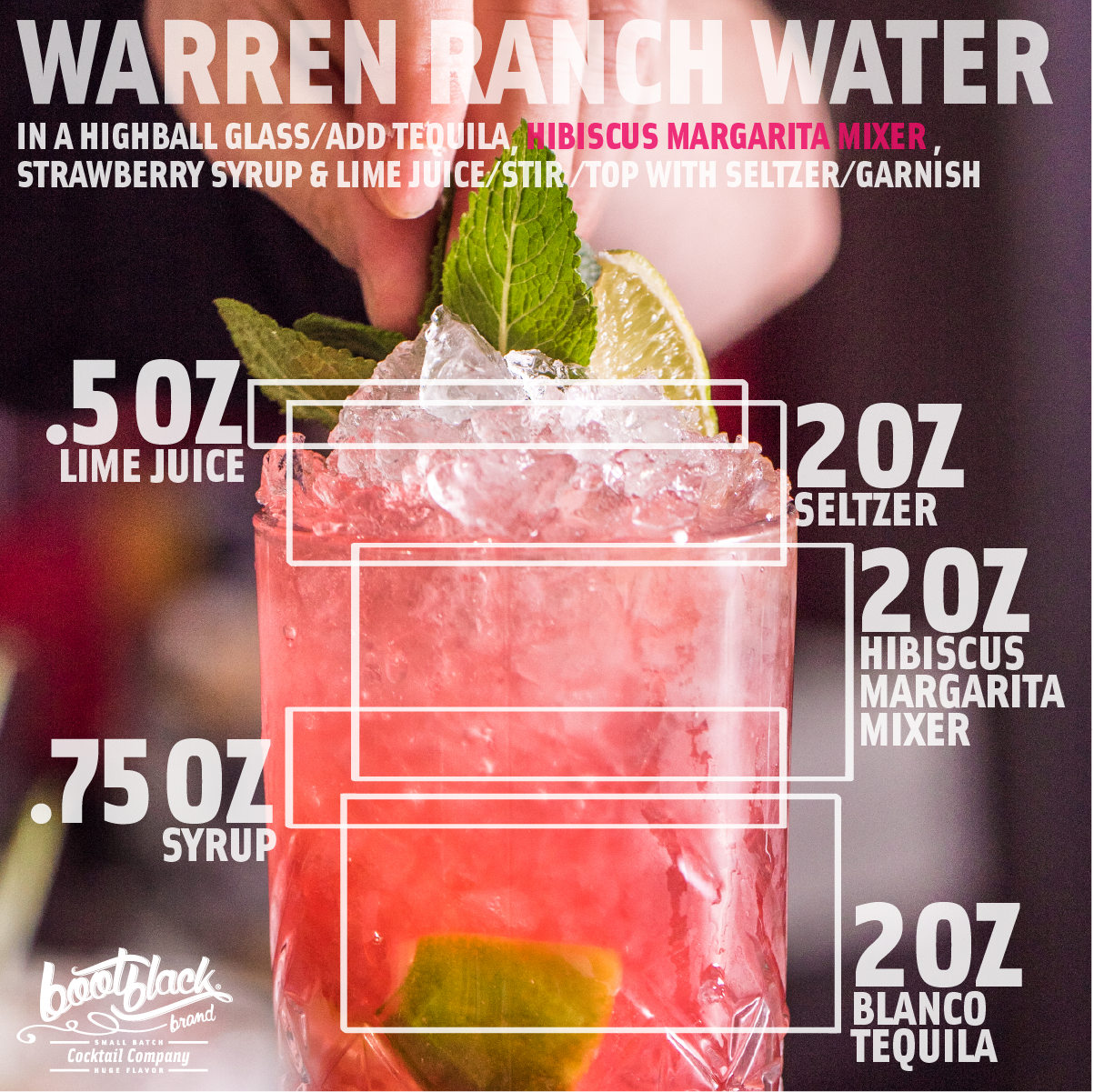 Hibiscus Margarita Cocktail/Mocktail Mixer - 750ML