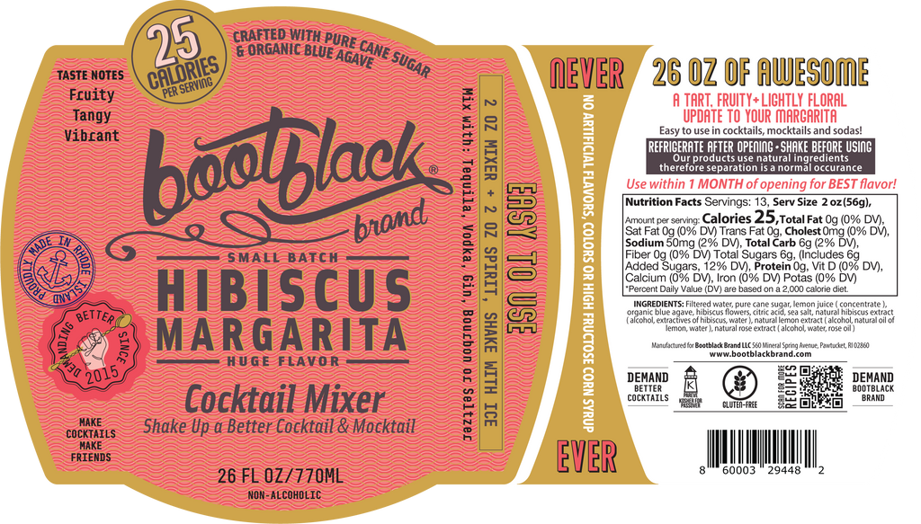 Hibiscus Margarita Cocktail/Mocktail Mixer - 750ML