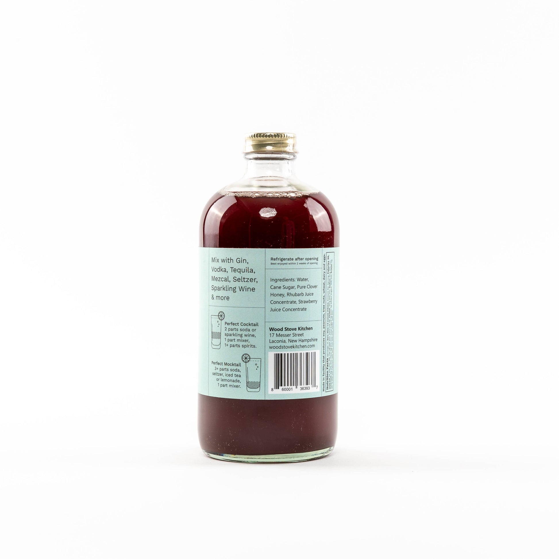 Strawberry & Rhubarb Cocktail and Mocktail Mixer, 16 fl oz
