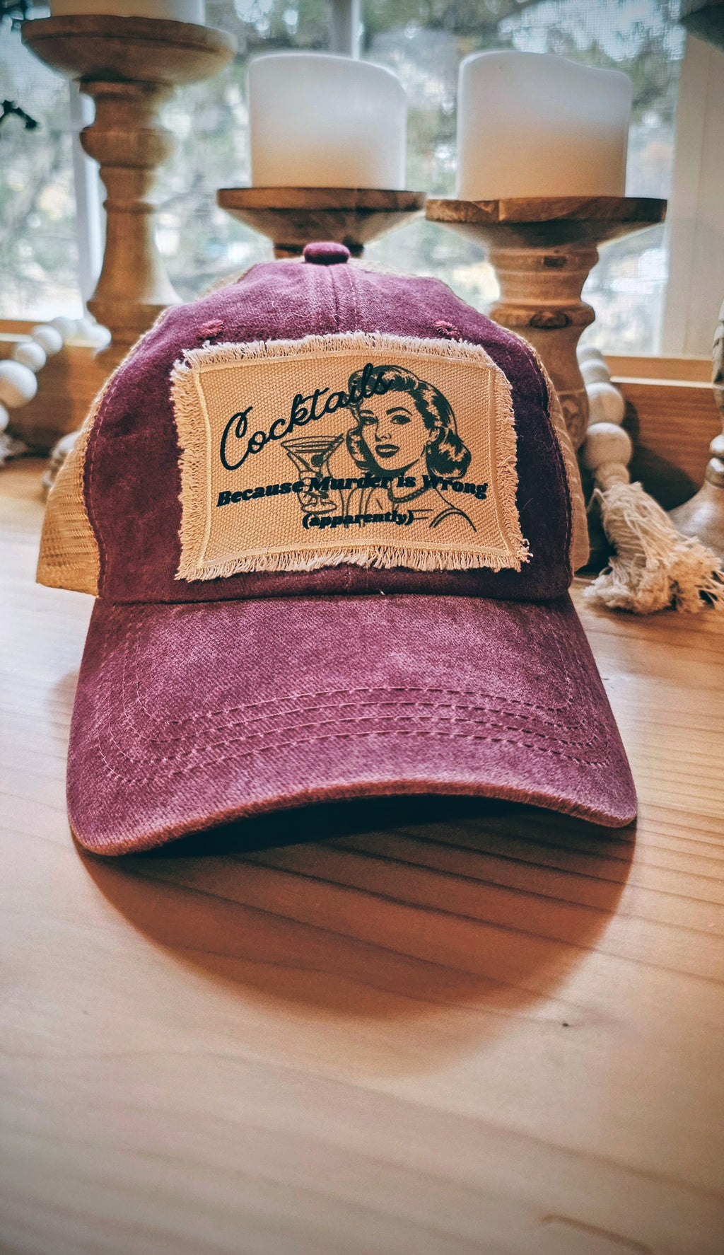 Cocktails Because Murder is Wrong - Burgundy
